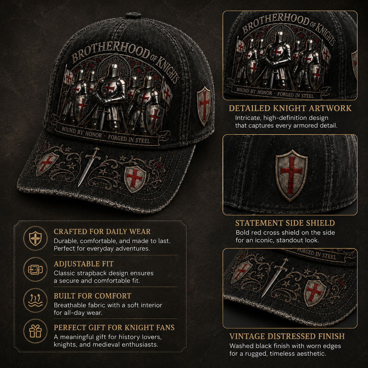 ⚔️ Durch Ehre gebunden, in Stahl geschmiedet – Templer-Cap 🛡️🔥