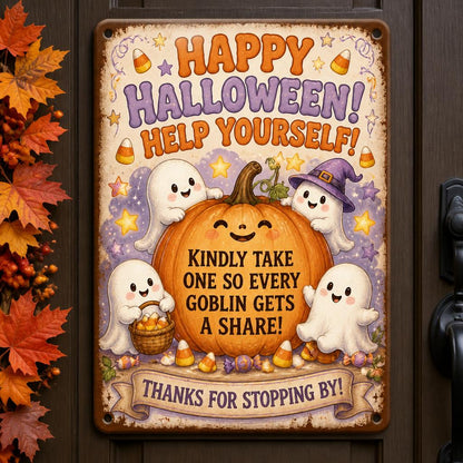 👻 Genieß die Party! Halte die Magie für jedes Kind lebendig – mit diesem Vintage Halloween Veranda-Schild 🎃