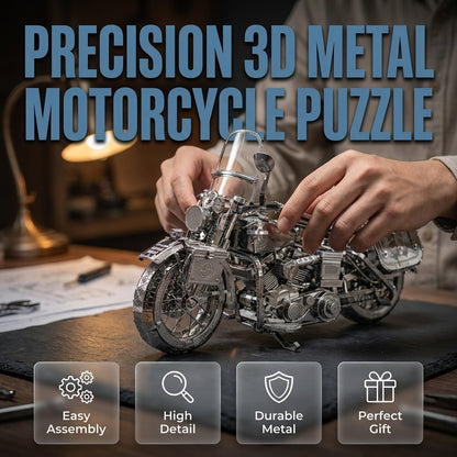 🔥SONDERANGEBOT🔥 3D-Metall-Motorrad-Bausatz aus Silber