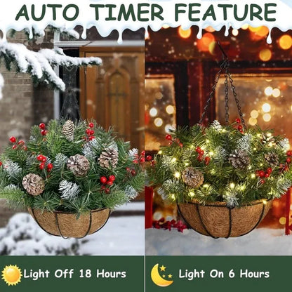 🎄 Weihnachts-Hot-Sale 🏆 Vorbelichtete künstliche Weihnachts-Hängekorb