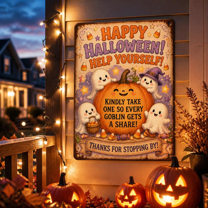 👻 Genieß die Party! Halte die Magie für jedes Kind lebendig – mit diesem Vintage Halloween Veranda-Schild 🎃