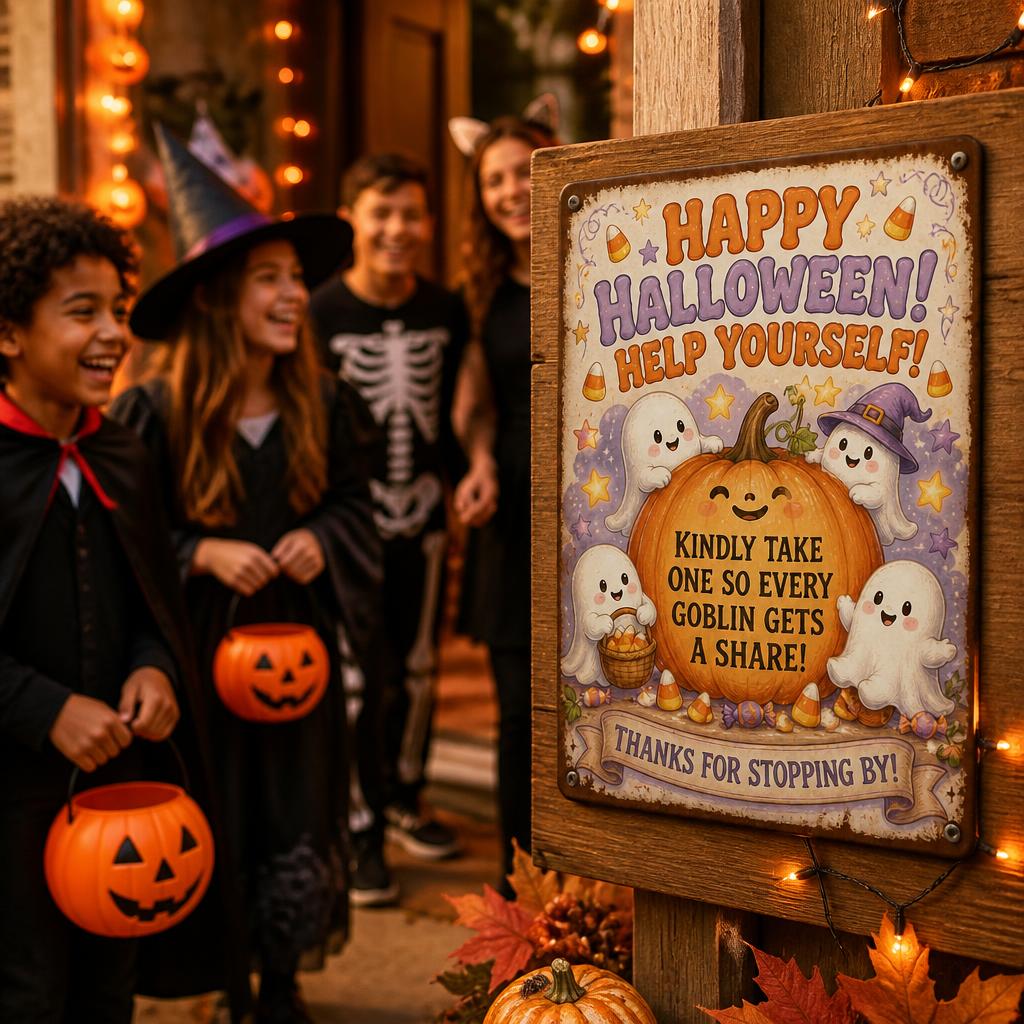 👻 Genieß die Party! Halte die Magie für jedes Kind lebendig – mit diesem Vintage Halloween Veranda-Schild 🎃