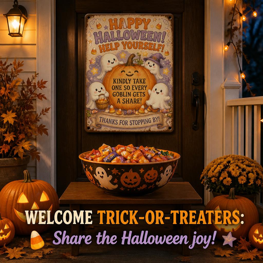 👻 Genieß die Party! Halte die Magie für jedes Kind lebendig – mit diesem Vintage Halloween Veranda-Schild 🎃