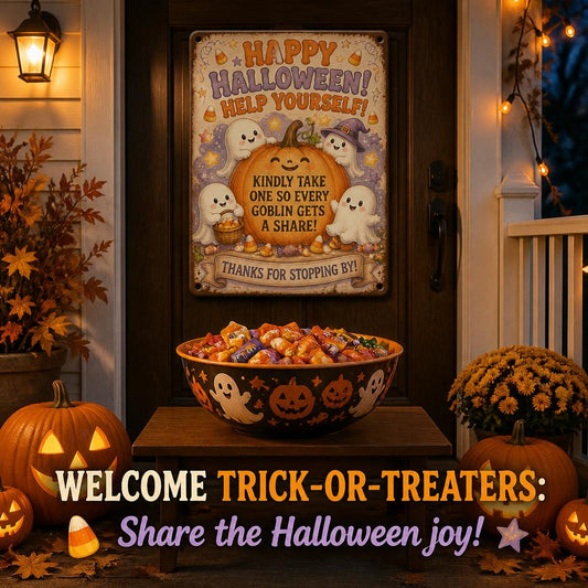 👻 Genieß die Party! Halte die Magie für jedes Kind lebendig – mit diesem Vintage Halloween Veranda-Schild 🎃