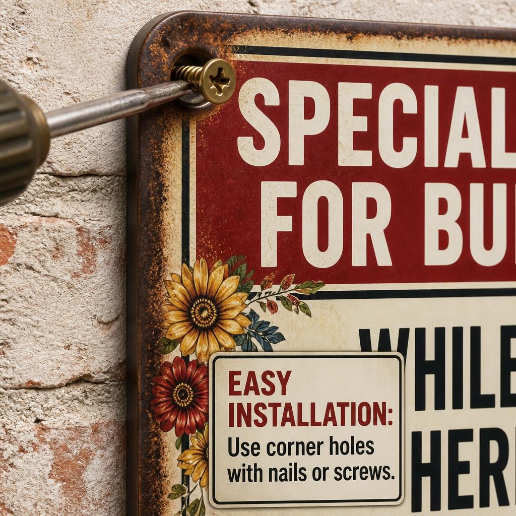 ✈️ Bereit für den Urlaub? Lustiges Schlange Metal Schild — Psychologische Einbrecher-Abschreckung für Veranda & Garten 🔒