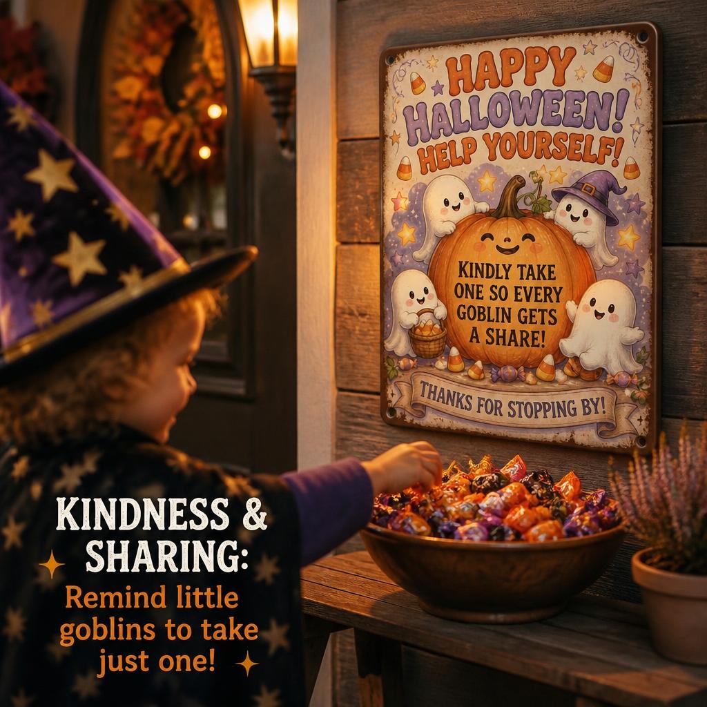 👻 Genieß die Party! Halte die Magie für jedes Kind lebendig – mit diesem Vintage Halloween Veranda-Schild 🎃