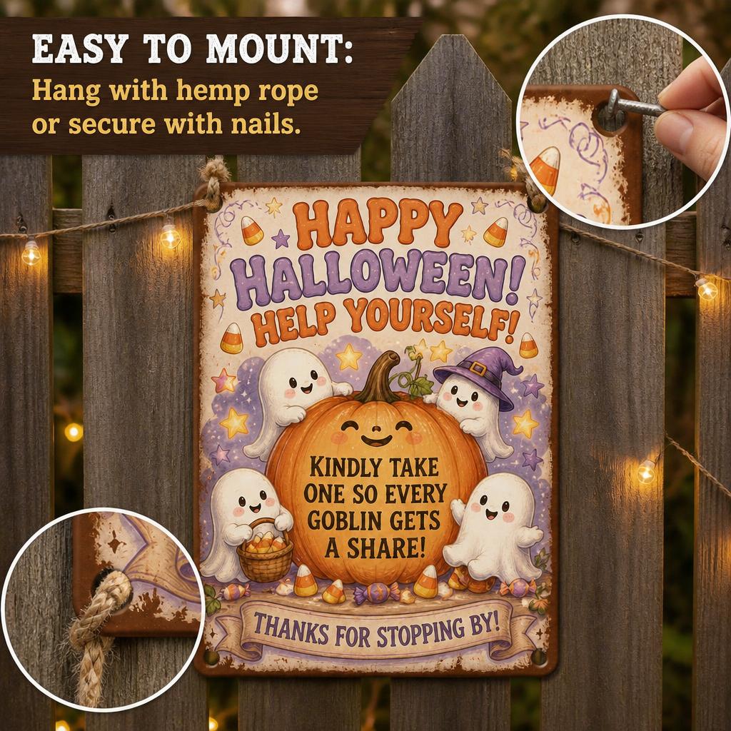 👻 Genieß die Party! Halte die Magie für jedes Kind lebendig – mit diesem Vintage Halloween Veranda-Schild 🎃