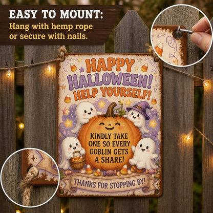 👻 Genieß die Party! Halte die Magie für jedes Kind lebendig – mit diesem Vintage Halloween Veranda-Schild 🎃
