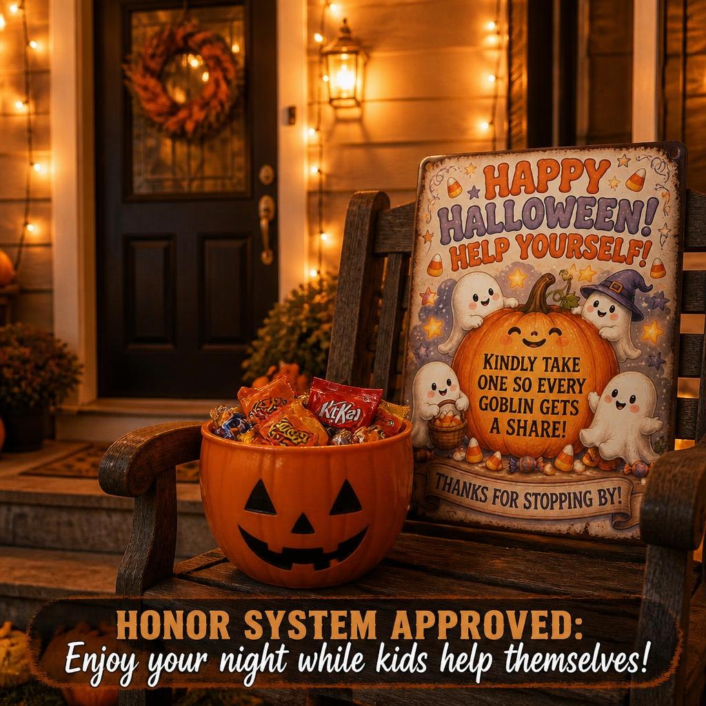 👻 Genieß die Party! Halte die Magie für jedes Kind lebendig – mit diesem Vintage Halloween Veranda-Schild 🎃