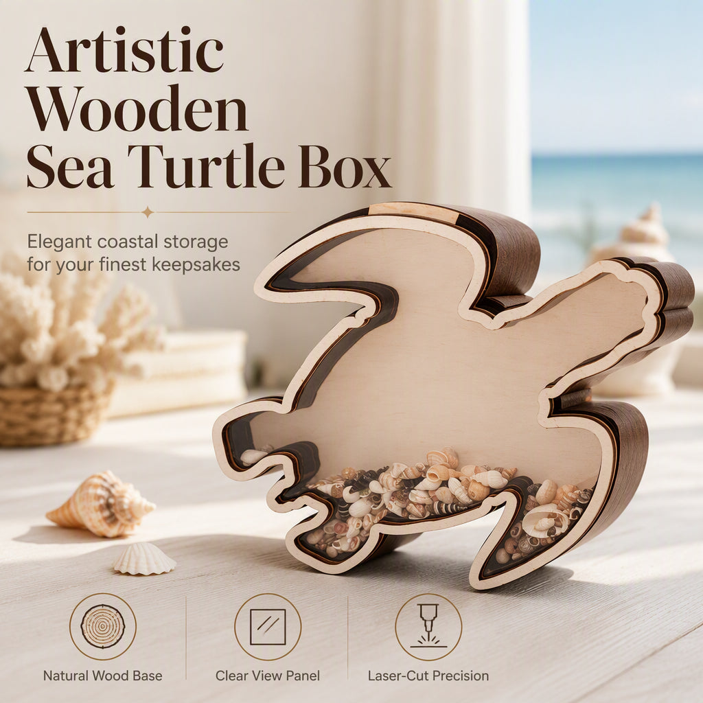 🎉 2026 Angebote — Über 14.900 verkaufte Exemplare! 🌊 Kreativer Holz-Organizer im Schildkröten-Design